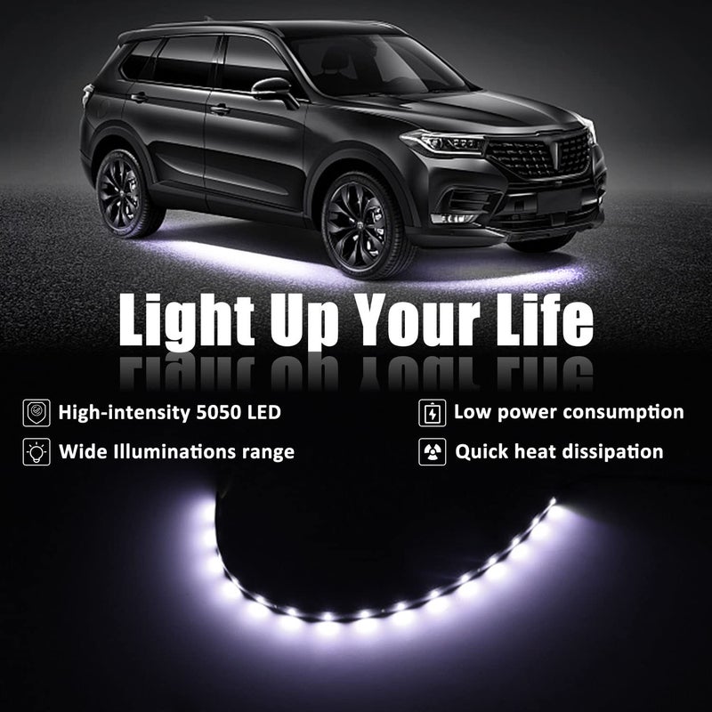 XTAUTO White 12v 15 Led 30cm Car Flexible Waterproof Underbody Light Strip Pack of 20 - Image 2